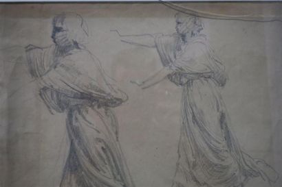 null Paul Borel (1743-1810)
"Femme étude" 
Pierre noire sur papier
Signé du cachet...
