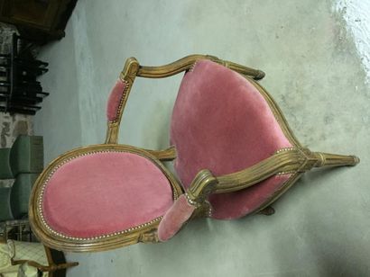 null Une paire de fauteuils médaillon , style Louis XVI
