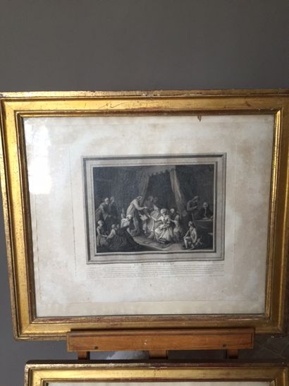 null Paire de gravures en noir. Le mariage conclu et Le mariage rompu.

XIXème siècle.58x45...