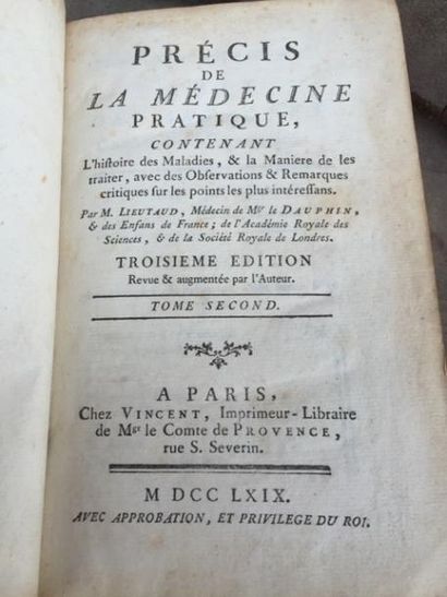 null Un lot de livres XVIIIème : Cours de chirurgie et Précis de médecine pratiq...