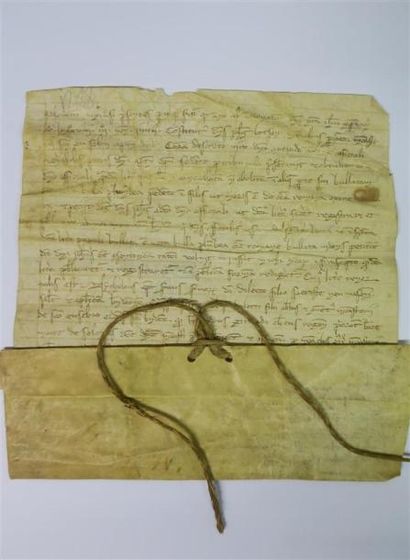 null VAUCLUSE / PAPE NICOLAS IV. Parchemin daté du 3 juin 1289, avec longue cordelette...