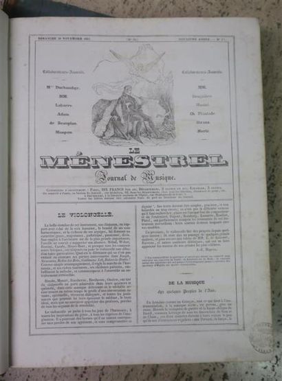 null LE MENESTREL, JOURNAL DE MUSIQUE. Paris, au bureau du journal, 1834-1835. Reliure...