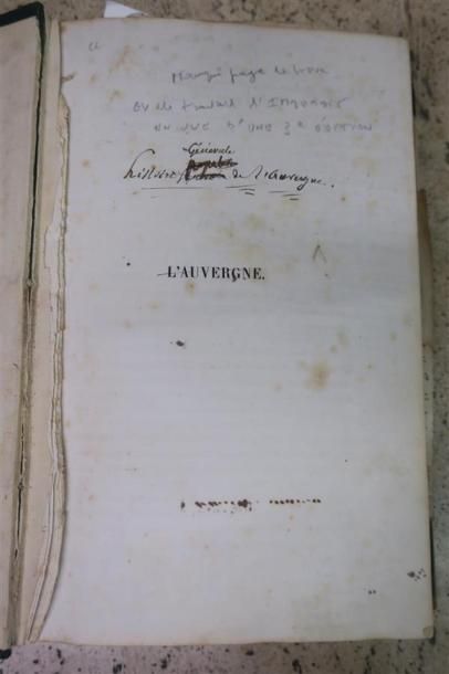 null AUVERGNE. ANDRE IMBERDIS (1810/1876), historien auvergnat. Histoire générale...
