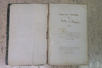 null GENEALOGIE DE LA FAMILLE DE MUSSET. Manuscrit du milieu du XIXe. 113 pp. in-folio....