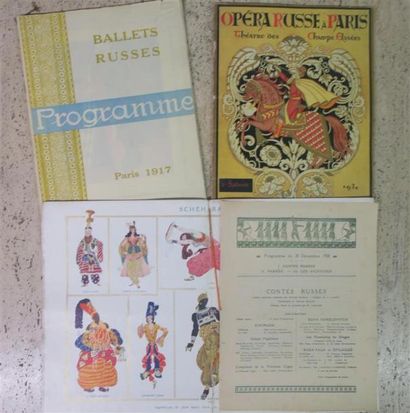 null BALLETS RUSSES. 3 brochures in-4, quelques défauts.
- Programme des ballets...