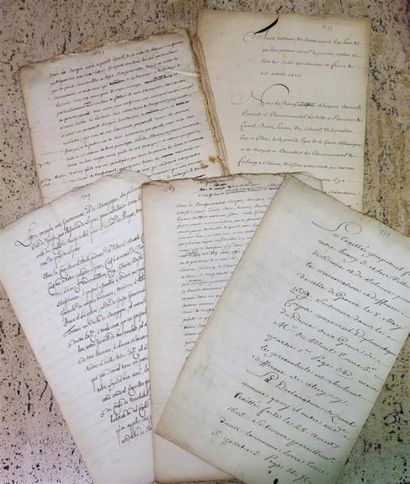 null SUISSE. Ensemble de 6 manuscrits anciens, copies de lettres et traités entre...