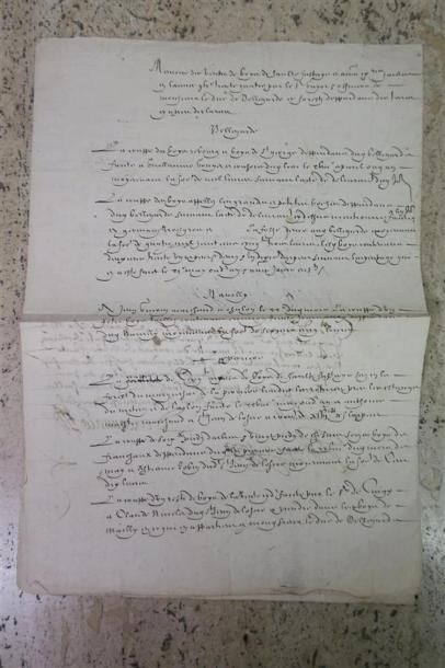 null BOURGOGNE. Mémoire manuscrit signé par Henri II de Bourbon-Condé (1588/1646)...