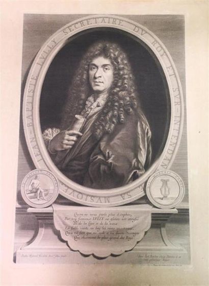 null [JEAN-BAPTISTE LULLY]. Gravure originale, au burin, du XVIIe siècle. Dimensions...