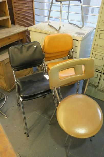 null Ensemble de chaises, modèles divers, années 60-70