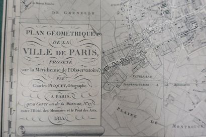 PLAN géométrique de PARIS 1815 par Charles...