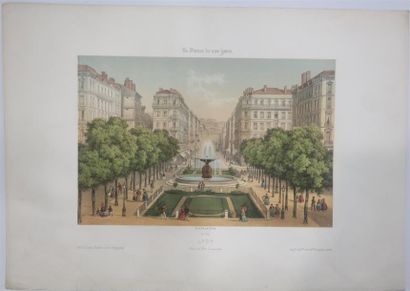 null LYON - Léon Auguste ASSELINEAU (1808-1889)
Place et rue Impériale à Lyon 
Très...