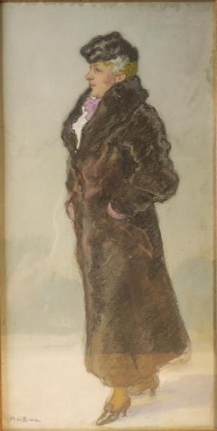 null Alexis de Broca (1868-1948)
Femme en fourrure
Pastel sur papier
Signé en bas...