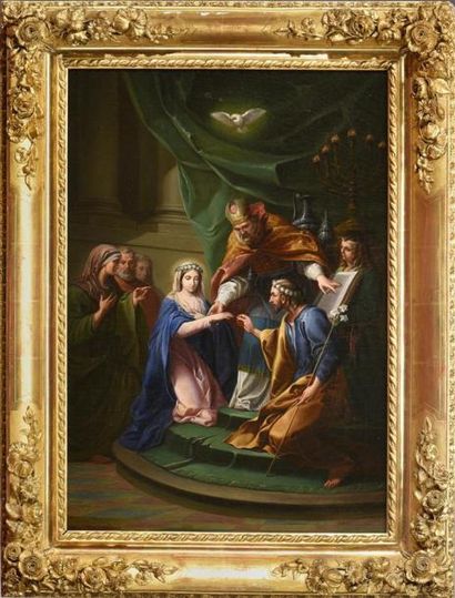 null Victor Orsel (1795-1850)
Le mariage de la Vierge (d'après Carle Van Loo)
Huile...