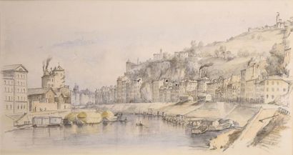 null Alfred de Courville (?-1875)
La Saône et la colline de Fourvière- Passerelle...