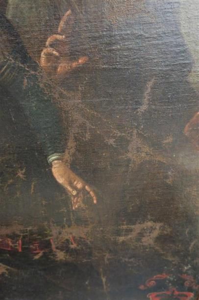 null ECOLE FLORENTINE Vers 1600.
La Vierge avec l'Enfant Jésus, le pape saint Marcel,...