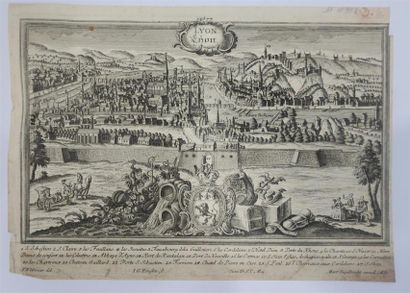 null LYON - Johann Georg RINGLIN (c.1691-c.1761)
Très rare vue de la ville de Lyon,...