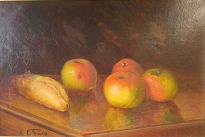 null Auguste Chaix (1860-1922)
Petit pain et pommes
Huile sur toile
Signée en bas...