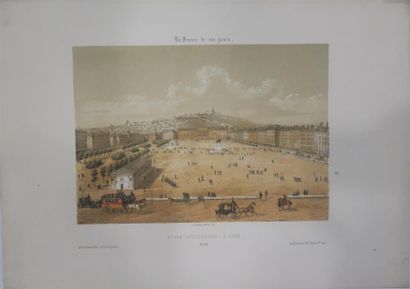null LYON - Léon Auguste ASSELINEAU (1808-1889)
Place Bellecour à Lyon 
Très rare...