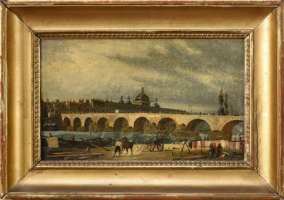 null Attribué à Antoine Guindrand (1801-1843)
Le pont de la Guillotière à Lyon
Huile...