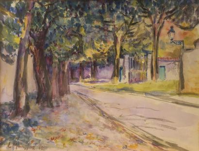 null Lucien Mainssieux ( 1885-1958)
Route bordée d'arbres
Aquarelle sur papier
Signée...