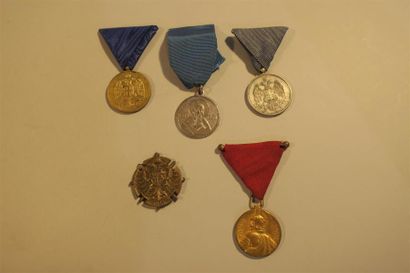 null Royaume de Serbie, Médailles, lot de 5