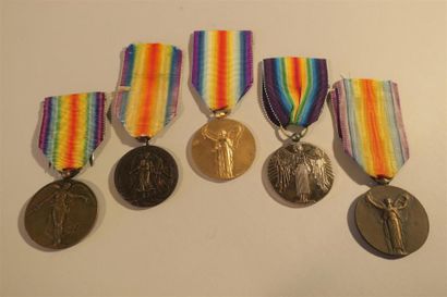 null France et Alliés- Médailles de la Victoire (France, Belgique, et Panama, Portugal...