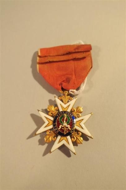 null France - Ordre de ST LOUIS, croix de chevalier d'époque LOUIS 16, ruban d'époque...