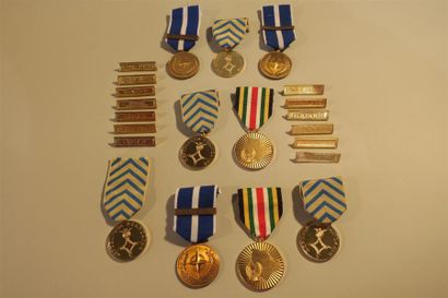 null France- Médailles d'afn(4), médailles OTAN(3), médaille guerre du golfe(2),...