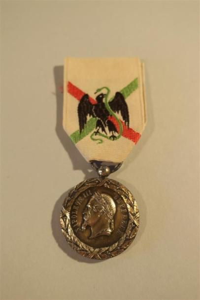 null France - Médaille de la campagne du Mexique, tirage A .Bertrand du Centenaire,...