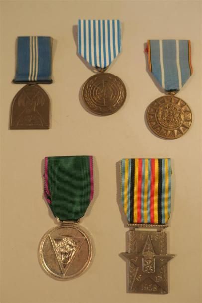 null Belgique/Congo, Médailles, lot de 5