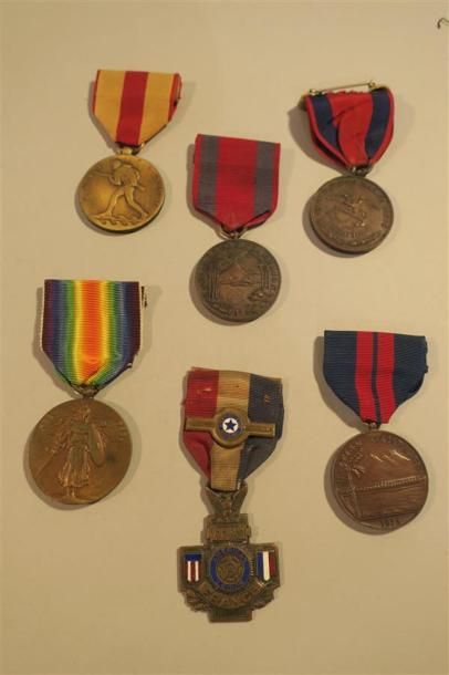 null USA, Médailles de campagnes, 1° guerre, lot de 6