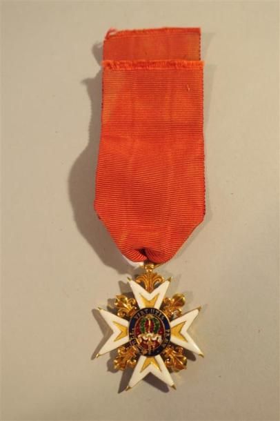 null France - Ordre royal de ST LOUIS, croix de chevalier d'époque LOUIS 16, ruban...