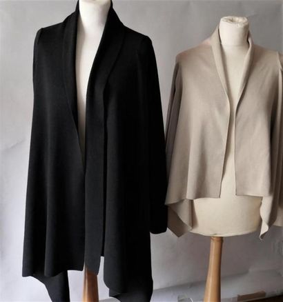 null Sonia RYKIEL. Duo de vestes en maille: veste noire laine et cachemire, taille...