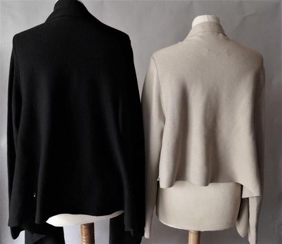 null Sonia RYKIEL. Duo de vestes en maille: veste noire laine et cachemire, taille...