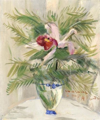 null Jacqueline Marval (1866-1932)
"Bouquet de fleurs"
Huile sur toile
Signé en bas...