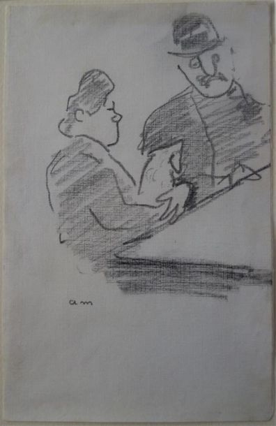 null Albert Marquet (1875-1947)
"Portrait présumé de Vlaminck en compagnie d'une...