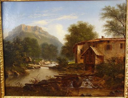 null Jules Guedy (1805-1876)
"Le vieux moulin"
Huile sur toile
Signée en bas à droite...