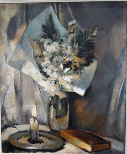 null Louise Morel (1898-1974)
"Bouquet à la bougie" 1930
Huile sur toile 
Signée...