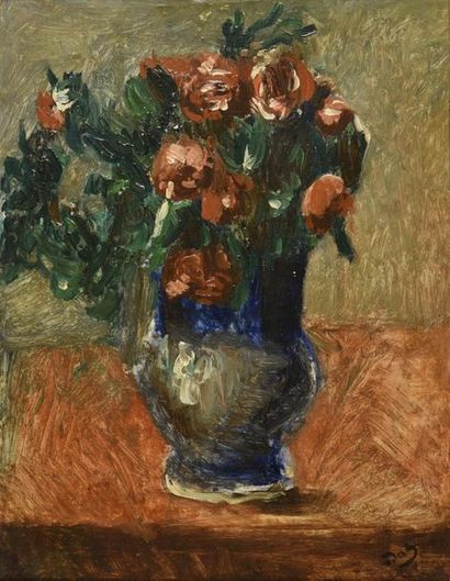 null André Derain (1880-1954)
"Roses dans un pichet" vers 1920
Huile sur toile
Signé...