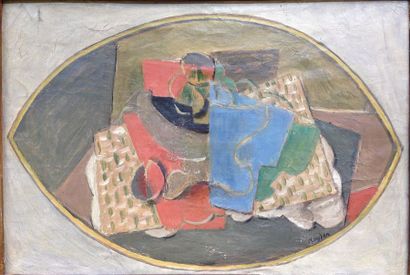 null Henri HAYDEN (1883-1970).
Nature morte cubiste, 1920.
Huile sur toile.
Signé...
