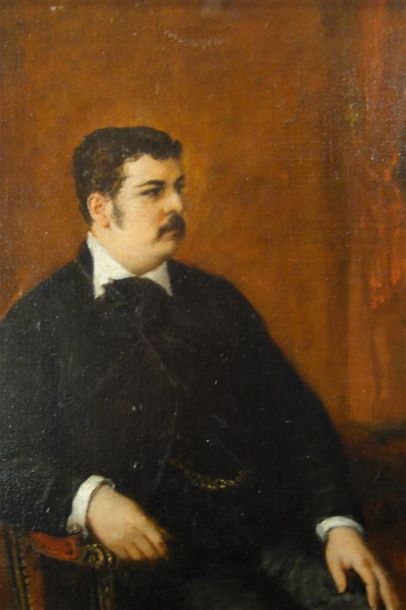 null Eugène Faure (1822-1879)
"Portrait du violoniste"
Huile sur toile
Signée en...