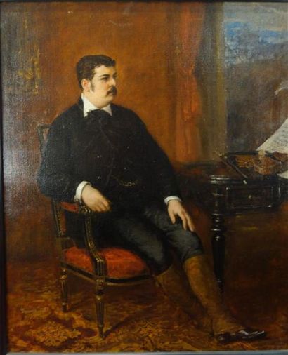null Eugène Faure (1822-1879)
"Portrait du violoniste"
Huile sur toile
Signée en...