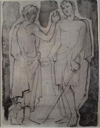 null Léon Zack (1892-1980)
"Scène antique"
Lavis d'encre et crayon sur papier
Signé...