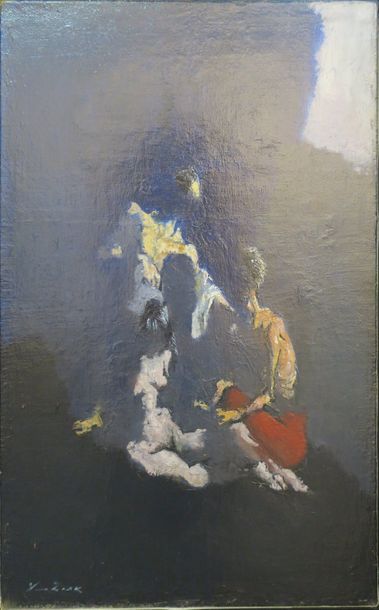 null Léon Zack (1892-1980) 
"Trois personnages" 
Huile sur toile
Signée en bas à...