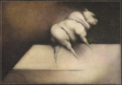 null Georges Bru (né en 1933)
Le chien 
Mine de plomb et aquarelle sur papier 
Signée...