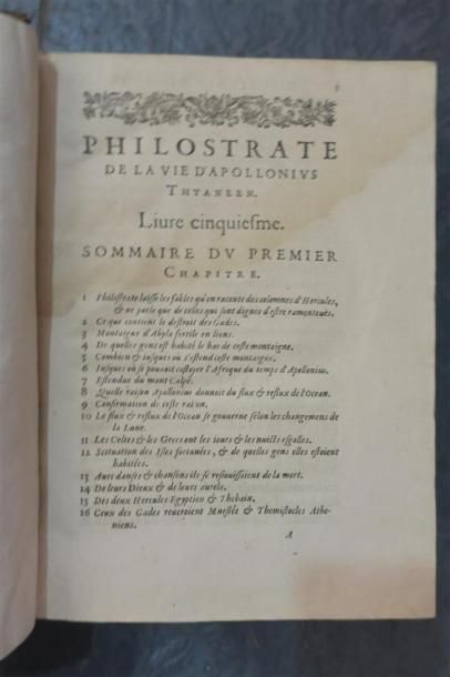 null Philostrate de la vie d'Apollonius, 2 volumes 