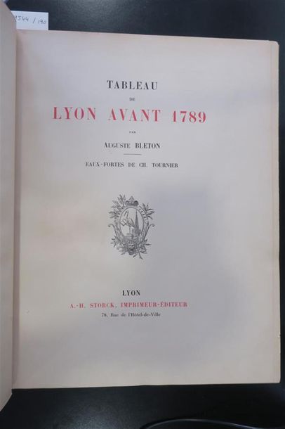 null Auguste Bleton, Tableau de Lyon avant 1789