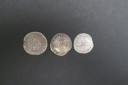 null HENRI IV (1589-1610) : Deux 1/2 francs : 2 eme type de saint lô 1600 C, Type...