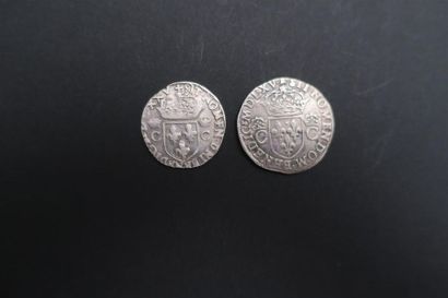 null CHARLES IX (1560-1574) TESTON et 1/2 TESTON du 2 eme type 1565 M, et 1575 Rennes...