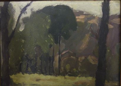 Honoré Cavaroc (1846-1930). Paysage. Huile...